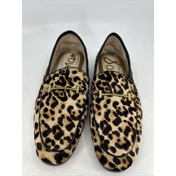 Sam Edelman Lorraine Women's Sz 5.5 Leather Bit Slip-On Loafers LEOPARD - Picture 1 of 9